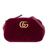 グッチ GGマーモント ショルダーバッグ 447682 パープル ベロア レザー レディース GUCCI 【中古】